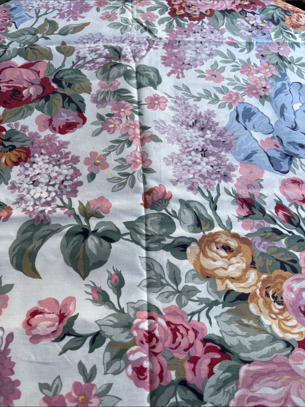 Ralph Lauren Allison Pink & Blue Floral Square Cotton Tablecloth